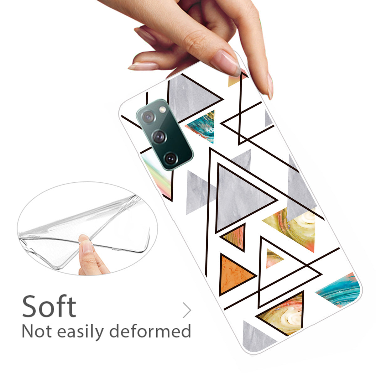 Triangle Marble Pattern Soft TPU Shockproof Phone Back Cover Case for Samsung Galaxy S20 FE/S20 FE 5G/S20 Lite/S20 FE 2022 - Style J Triangle Marble Pattern Soft TPU Shockproof Phone Back Cover Case for Samsung Galaxy S20 FE/S20 FE 5G/S20 Lite/S20 FE 2022 - Style J